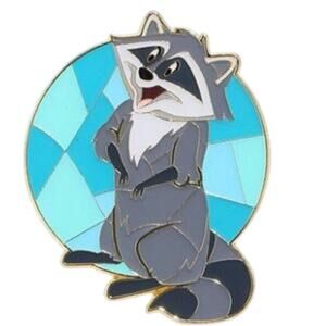 Meeko Pocahontas raccoon pin BoxLunch Sidekick Stained Glass Portraits Loungefly